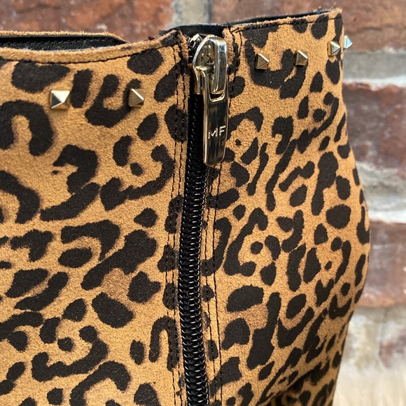 Marc Fisher Client Leopard Print Suede Booties, Size 10M - Picture 11 of 16